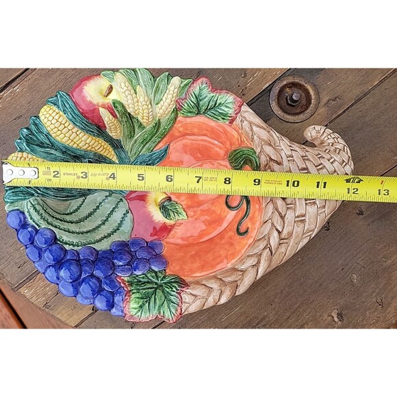 Fitz and Floyd "Scarecrow Cornucopia Bowl" / Serving / Thanksgiving Fall Decor - Picture 5 of 9